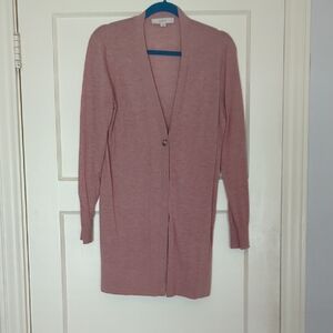 LOFT Dusty Rose Long Cardigan